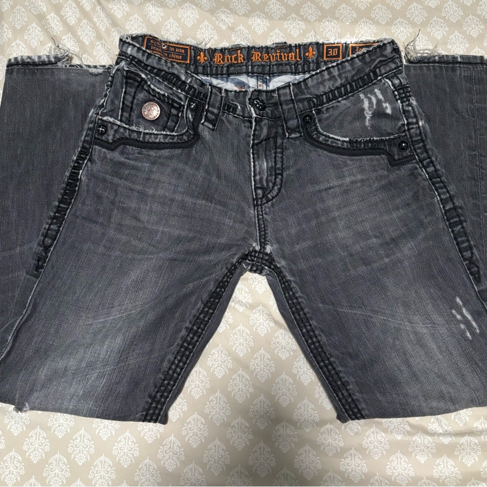 Dark grey 30by30 Rock Revival Jeans bootcut
